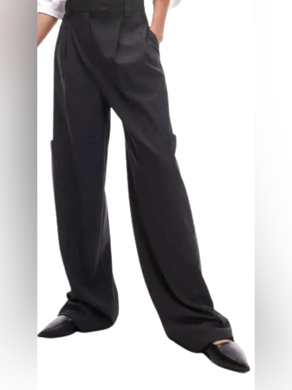 Topshop Black Wide Leg Trousers